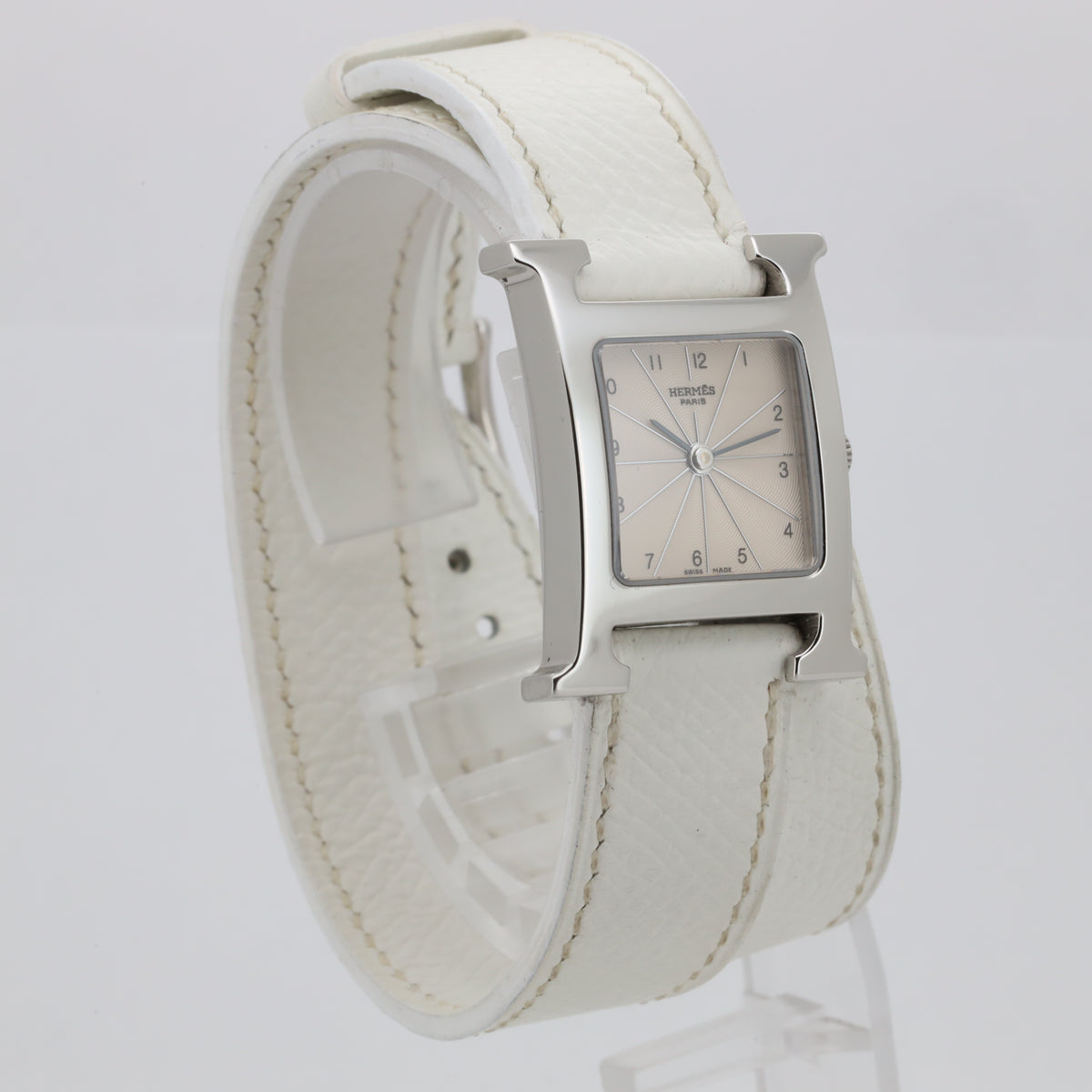 Hermès Heure H 21mm HH1.210 Quartz Edelstahl White Dial Dif AVS19071 X