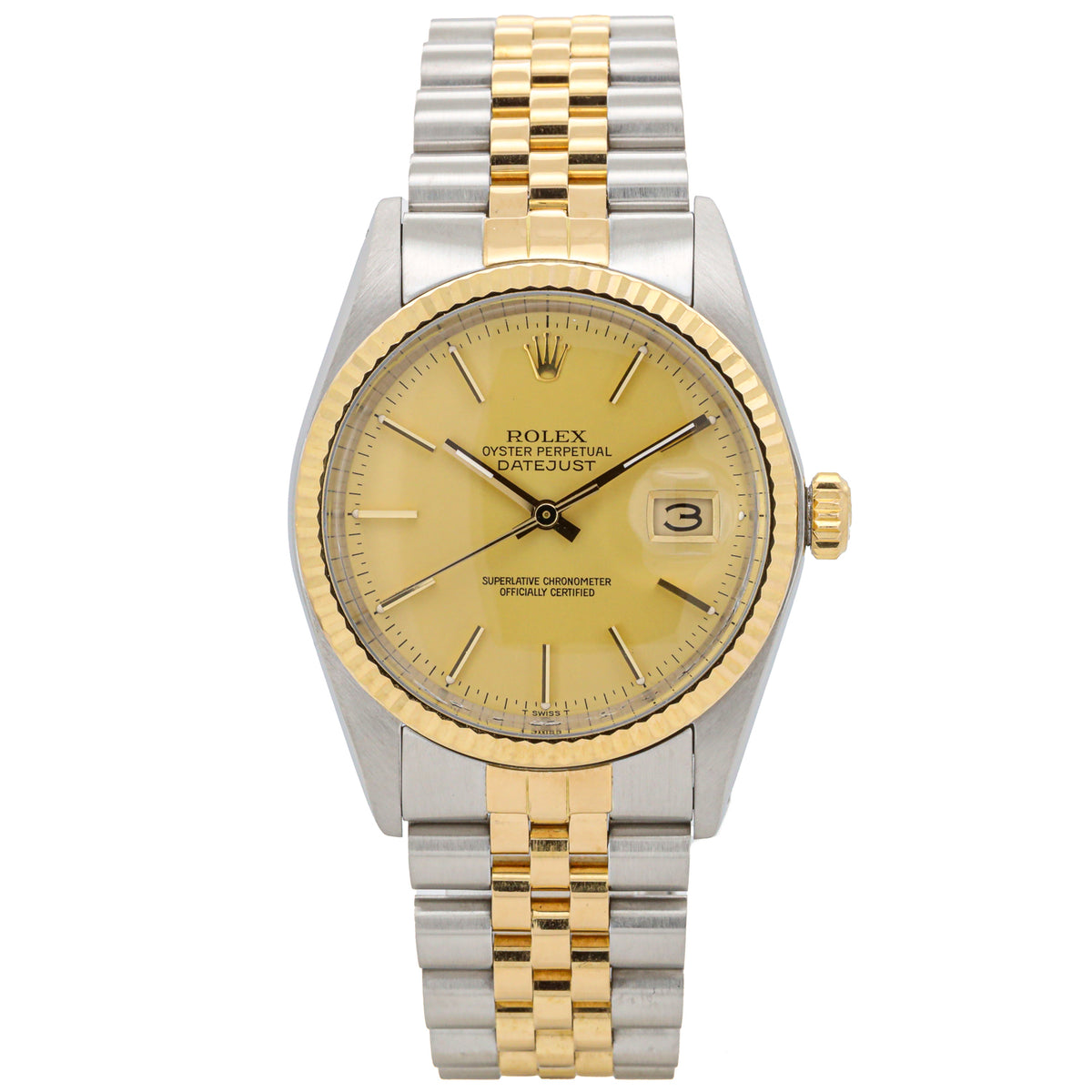 Rolex Datejust 36 16013 Stahl Gold Copy orig. Papers Dif T