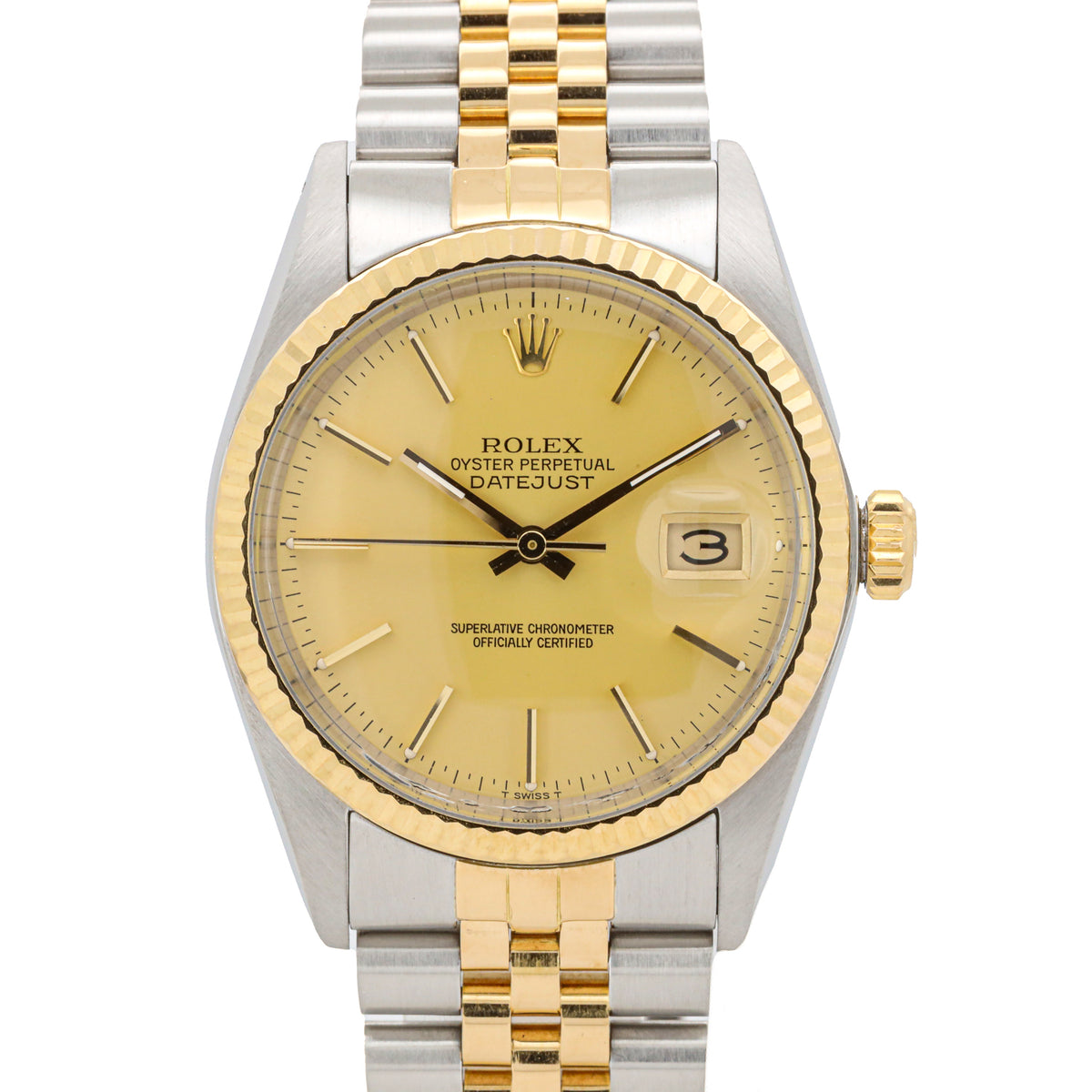 Rolex Datejust 36 16013 Stahl Gold Copy orig. Papers Dif T
