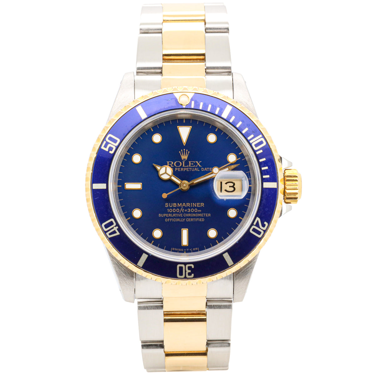 Rolex Submariner Date 40mm 16613 X Serie Stahl Gold Orig. Papers