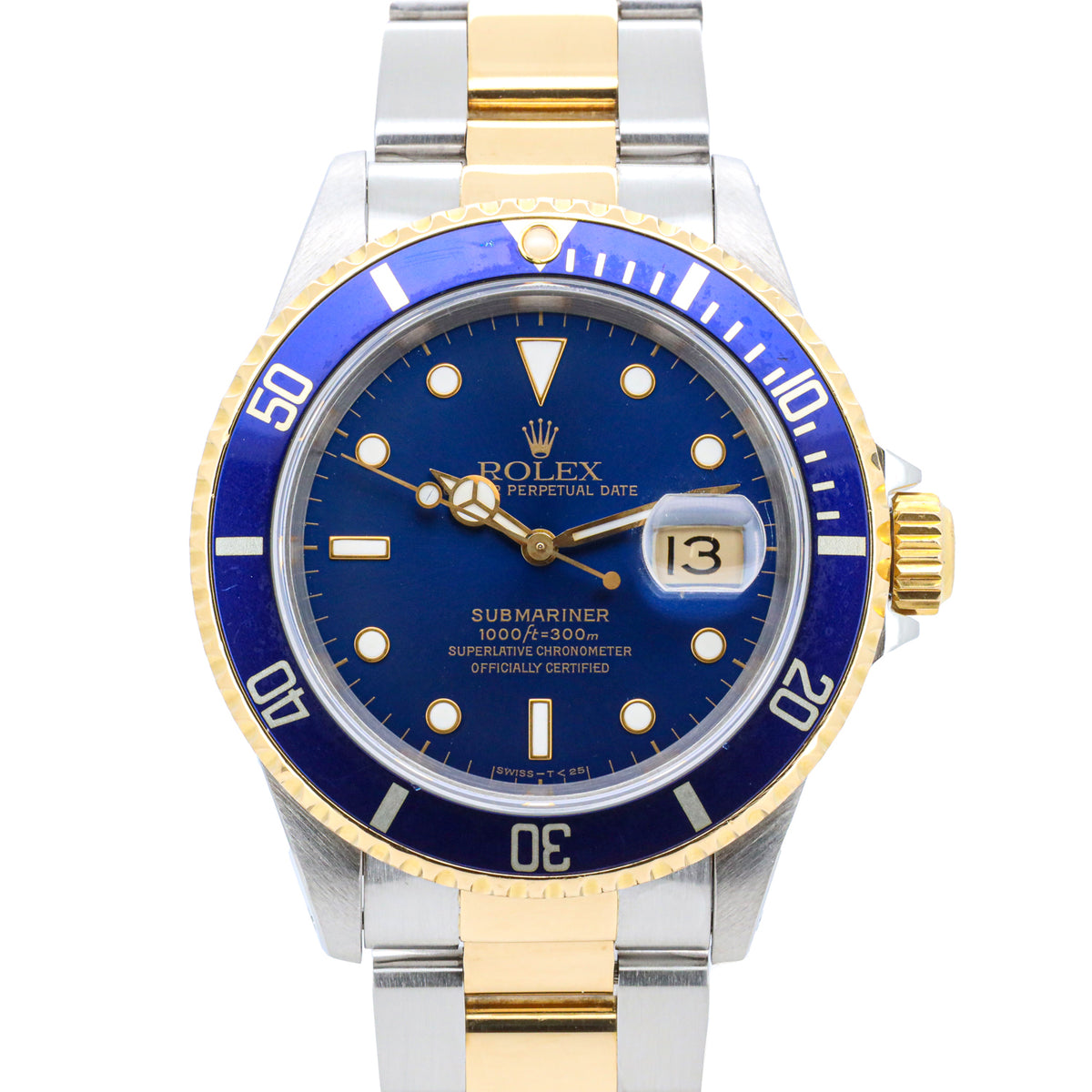 Rolex Submariner Date 40mm 16613 X Serie Stahl Gold Orig. Papers