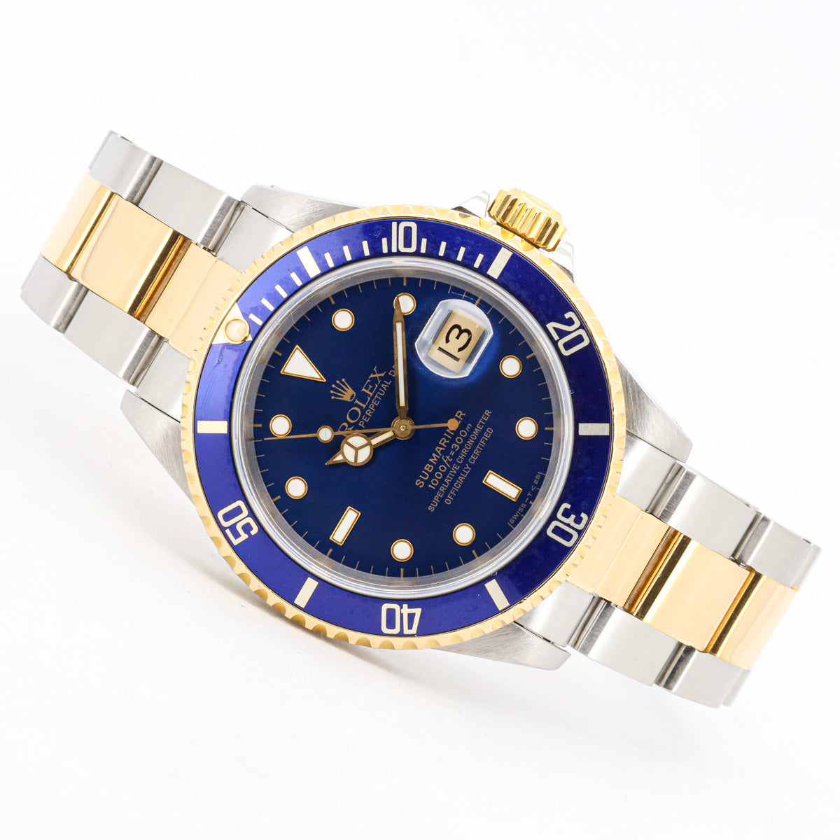 Rolex Submariner Date 40mm 16613 X Serie Stahl Gold Orig. Papers