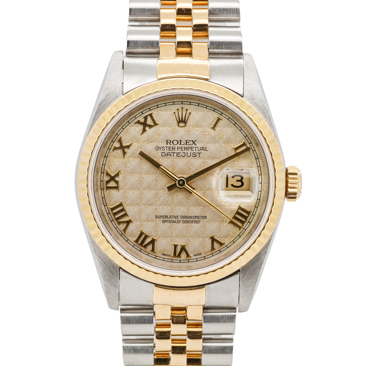 Rolex Datejust 36 16233 Stahl Gold Jubilee Pyramide Dial Service Papers DifFR T