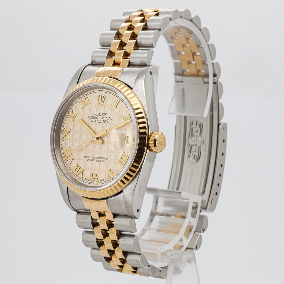 Rolex Datejust 36 16233 Stahl Gold Jubilee Pyramide Dial Service Papers DifFR T