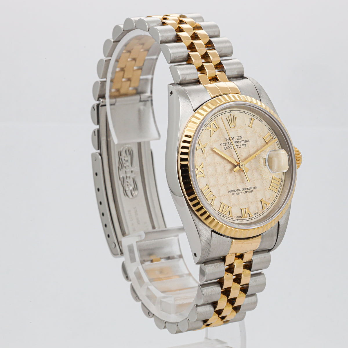 Rolex Datejust 36 16233 Stahl Gold Jubilee Pyramide Dial Service Papers DifFR T