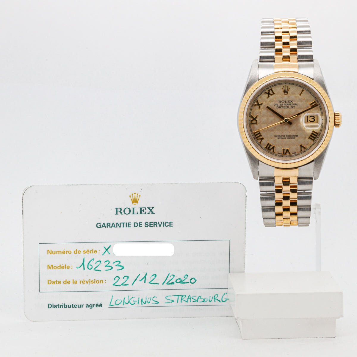 Rolex Datejust 36 16233 Stahl Gold Jubilee Pyramide Dial Service Papers DifFR T