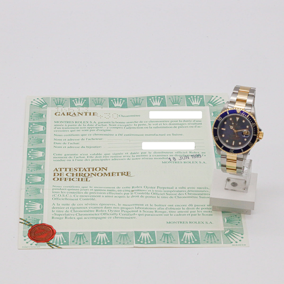 Rolex Submariner Date 40mm 16613 X Serie Stahl Gold Orig. Papers