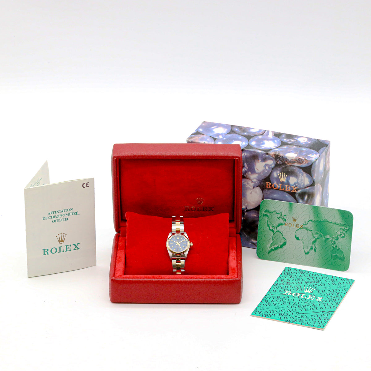 Rolex Oyster Perpetual Lady 24mm 76183 Gold Stahl B&P