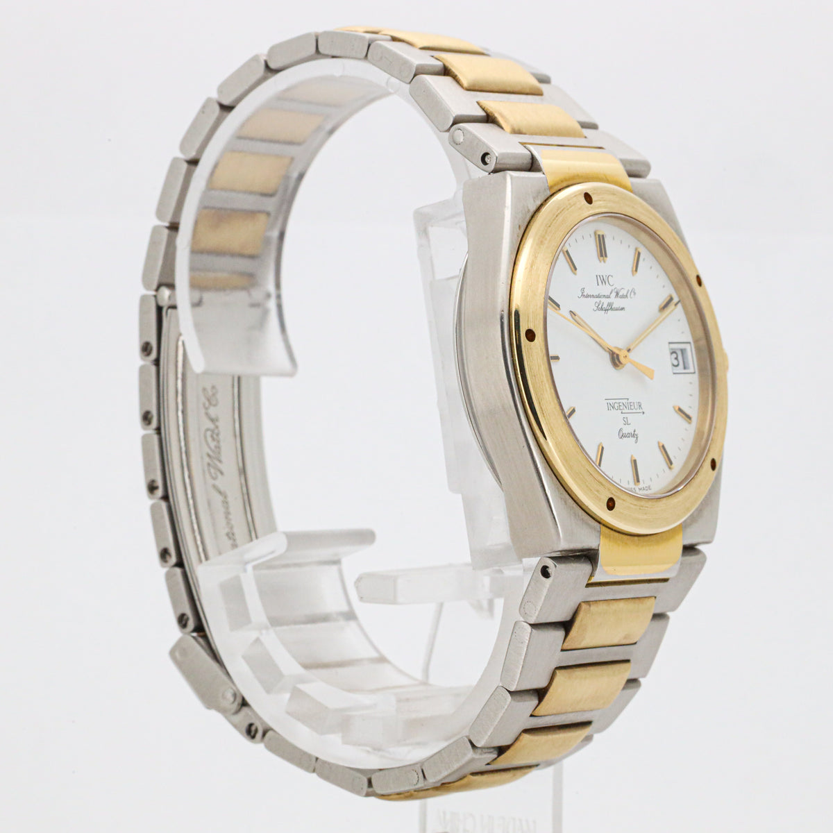 IWC Ingenieur SL 34mm 3305 Edelstahl Gold Quarz White Dial