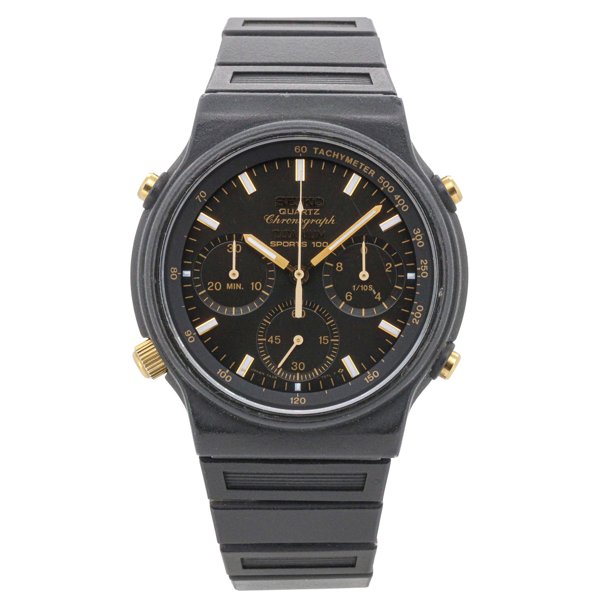 Seiko Sports 100 Titanium Chronograph 7A28-7060 Schwarz 38mm
