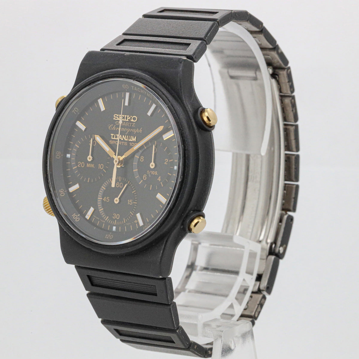 Seiko Sports 100 Titanium Chronograph 7A28-7060 Schwarz 38mm