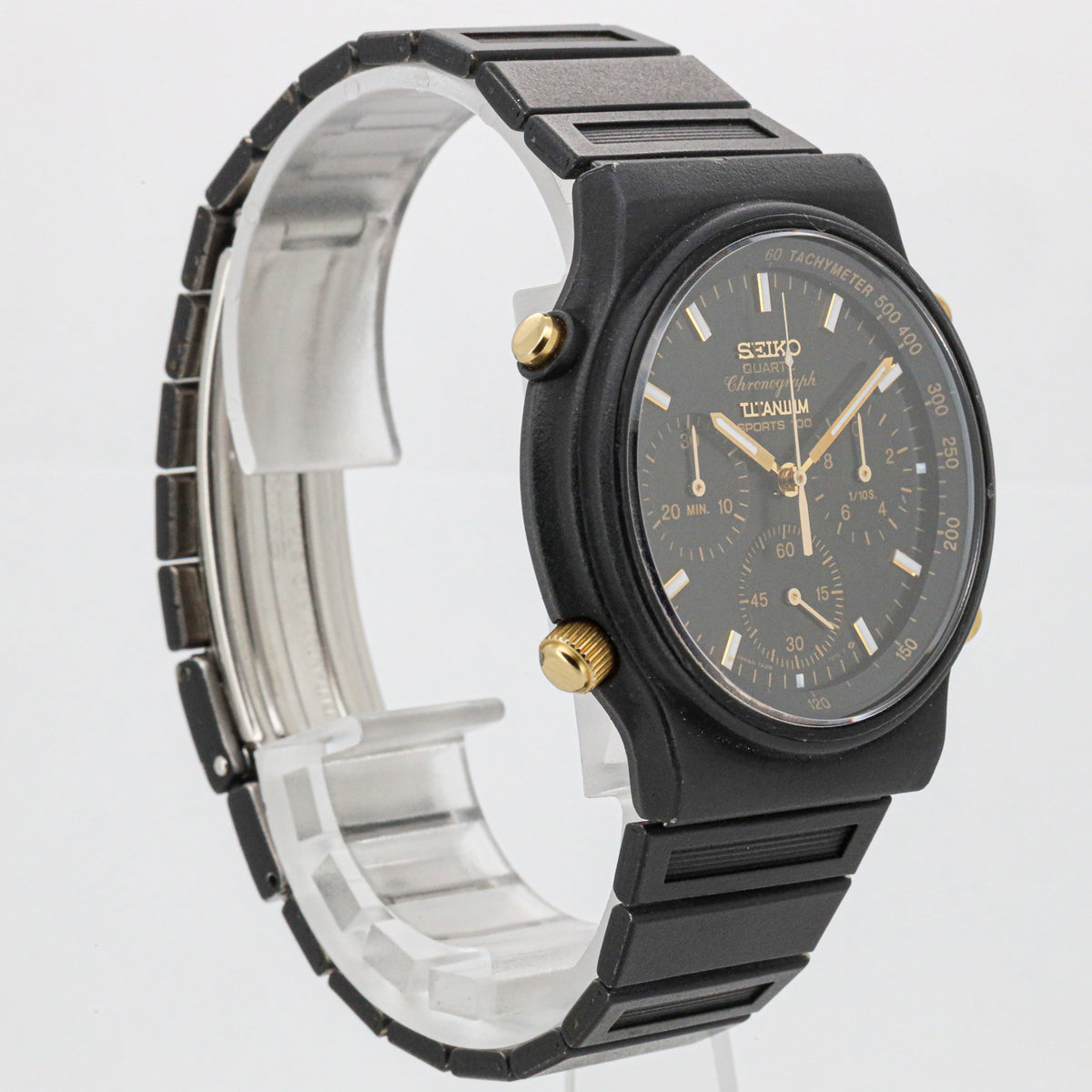 Seiko Sports 100 Titanium Chronograph 7A28-7060 Schwarz 38mm