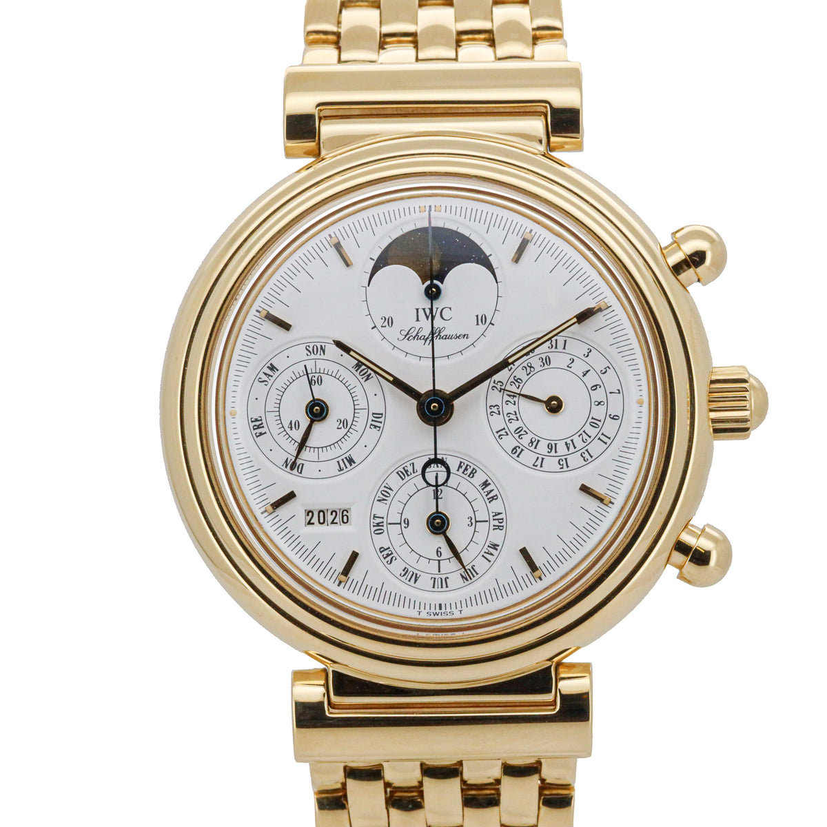 IWC Schaffhausen Da Vinci IW3750 39mm Perpetual Calender 750 Gold B&P