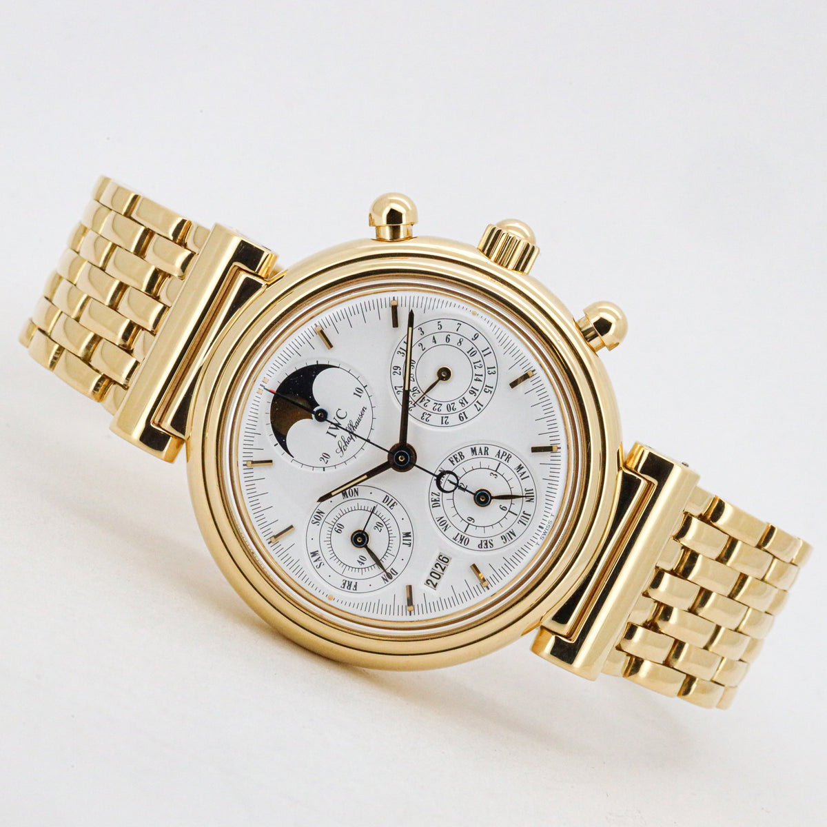 IWC Schaffhausen Da Vinci IW3750 39mm Perpetual Calender 750 Gold B&P