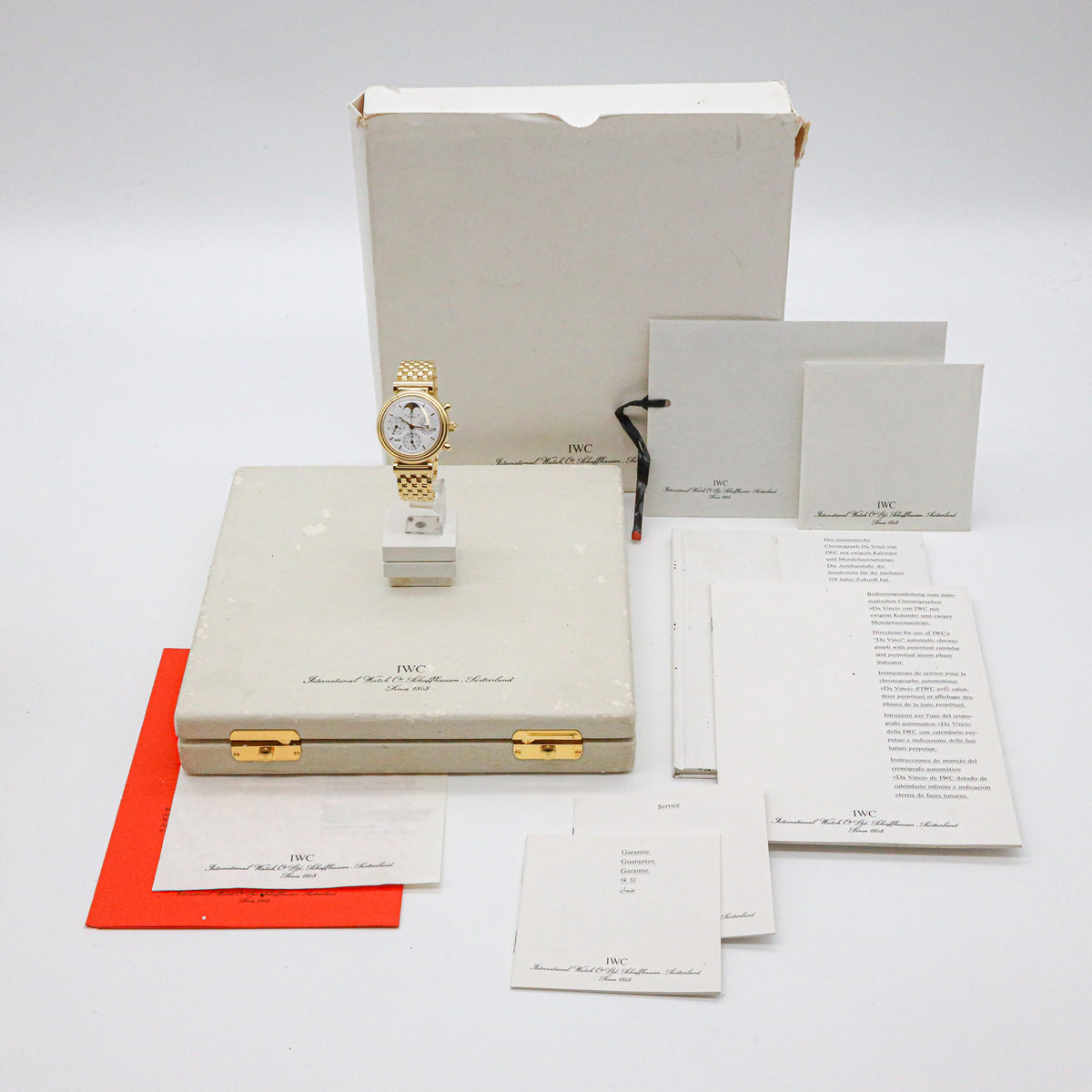 IWC Schaffhausen Da Vinci IW3750 39mm Perpetual Calender 750 Gold B&P