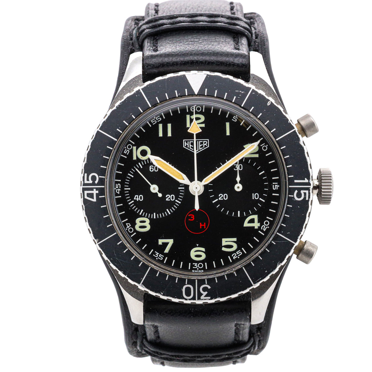 Heuer Bundeswehr Chronograph 3H Flyback 1550 SG Handaufzug