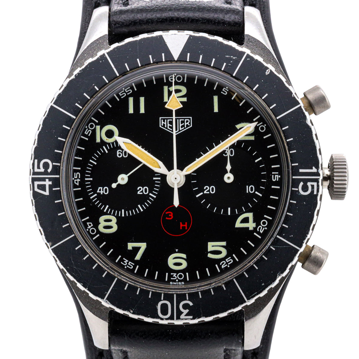 Heuer Bundeswehr Chronograph 3H Flyback 1550 SG Handaufzug