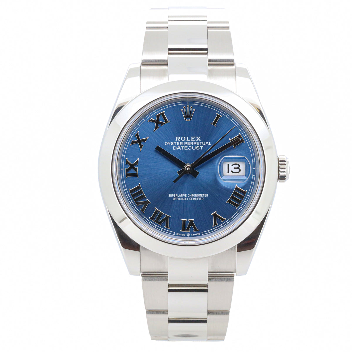 Rolex Datejust 41 126300 Oyster Blue Roman Dial Edelstahl B&P