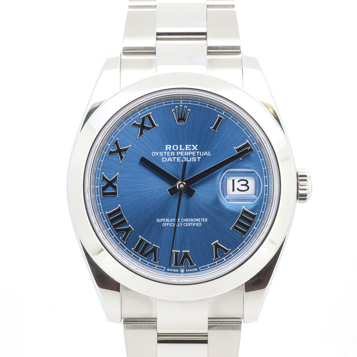 Rolex Datejust 41 126300 Oyster Blue Roman Dial Edelstahl B&P