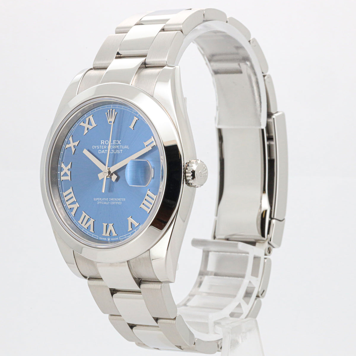 Rolex Datejust 41 126300 Oyster Blue Roman Dial Edelstahl B&P