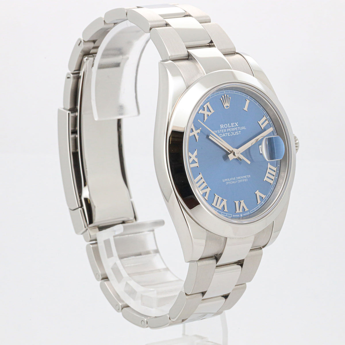 Rolex Datejust 41 126300 Oyster Blue Roman Dial Edelstahl B&P