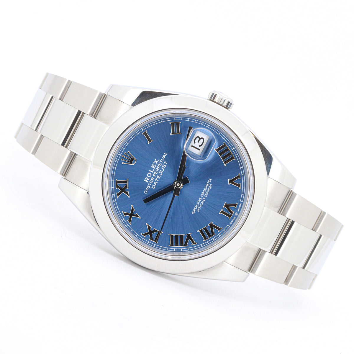 Rolex Datejust 41 126300 Oyster Blue Roman Dial Edelstahl B&P
