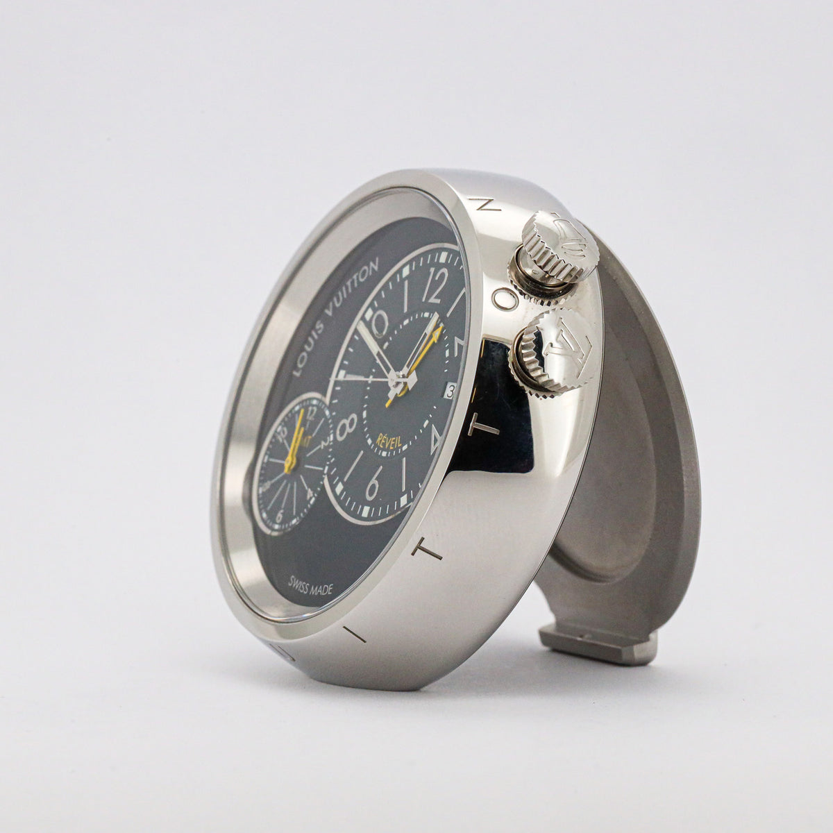 Louis Vuitton Tambour GMT Q181E Reisewecker Travel Clock inkl. Etui
