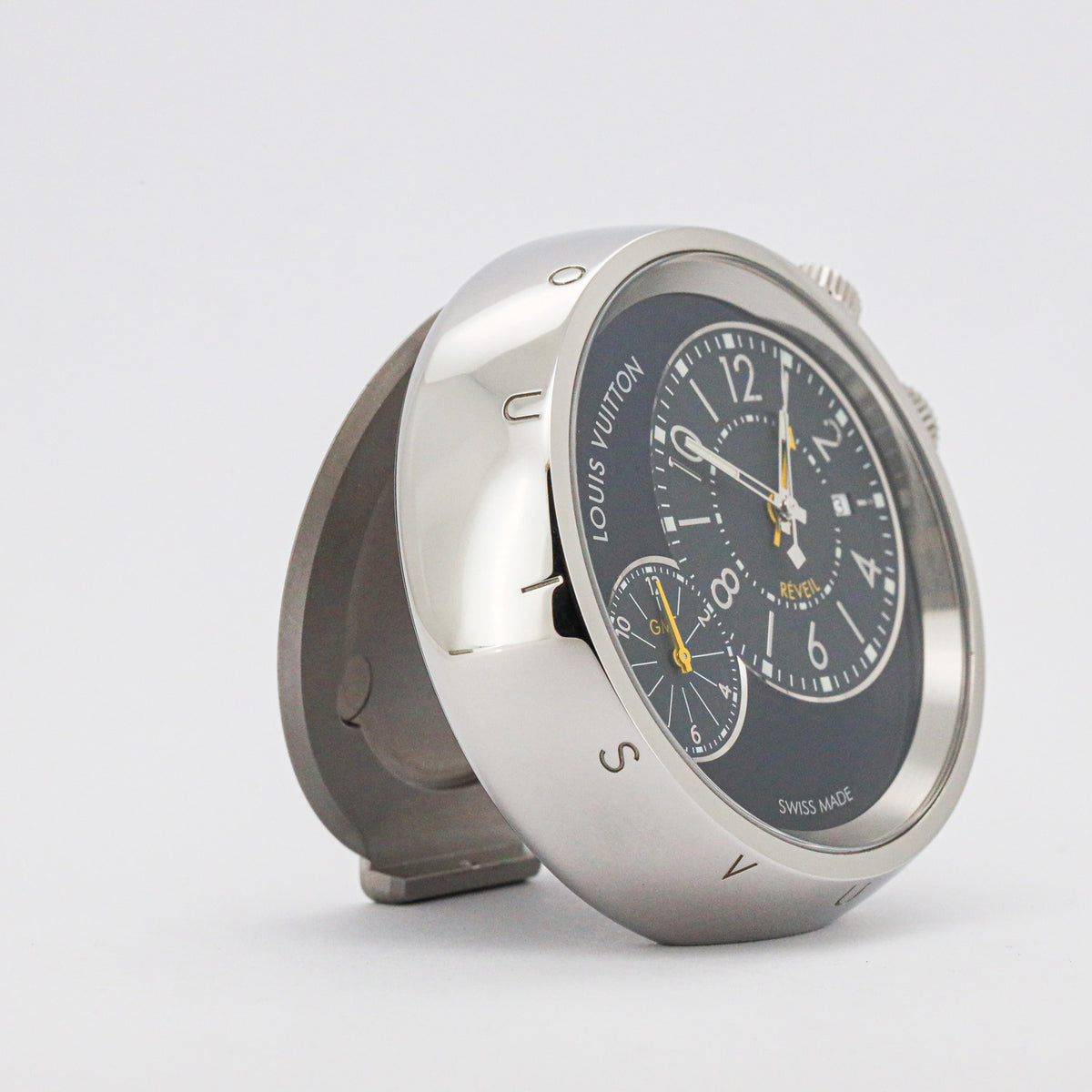 Louis Vuitton Tambour GMT Q181E Reisewecker Travel Clock inkl. Etui