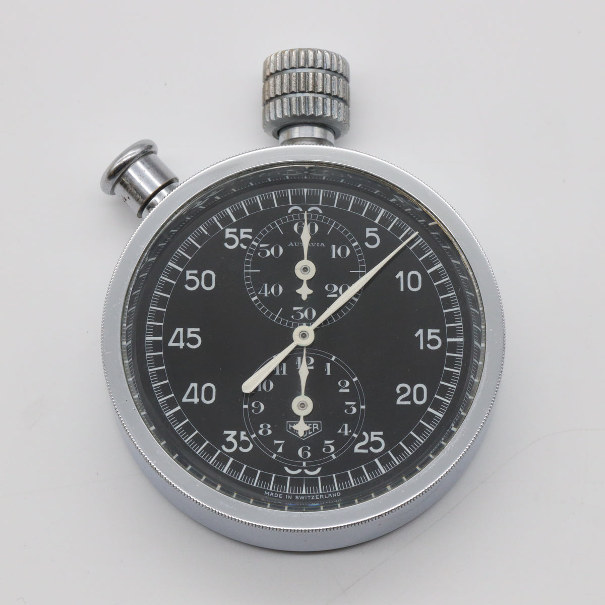 Vintage Heuer Autavia Stoppuhr Chronograph Handaufzug Dashboard 54mm