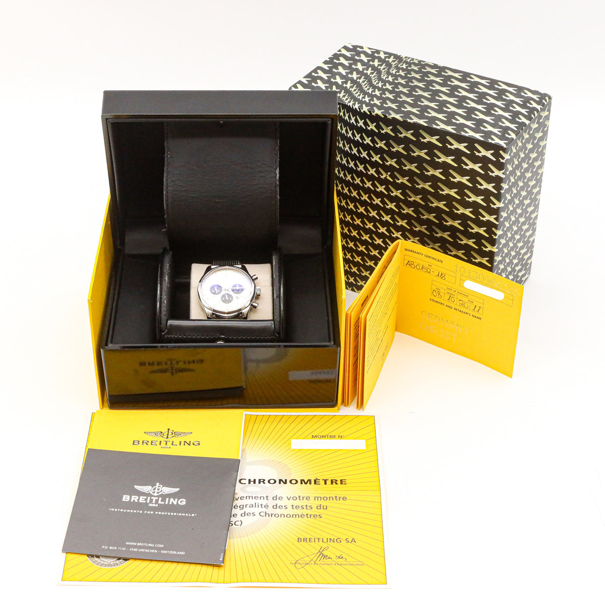 Breitling Transocean Chronograph AB0152 43mm Edelstahl B&P