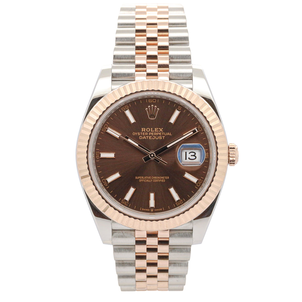 Rolex Datejust 41 Jubilee 126331 Chocolate Dial Rose Gold B&P