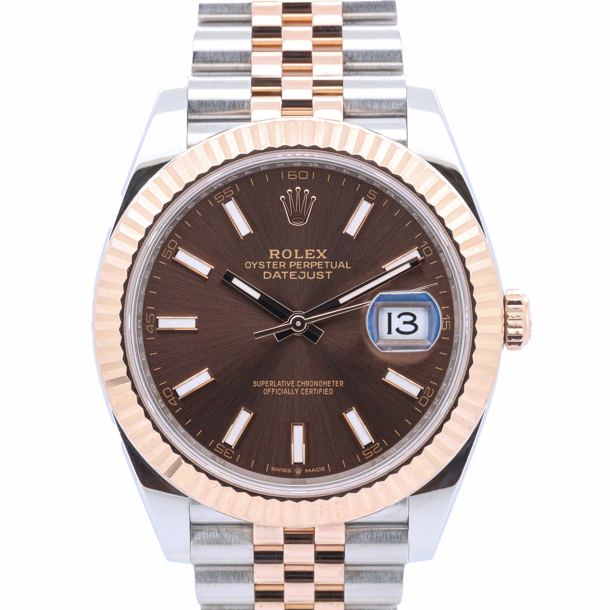 Rolex Datejust 41 Jubilee 126331 Chocolate Dial Rose Gold B&P