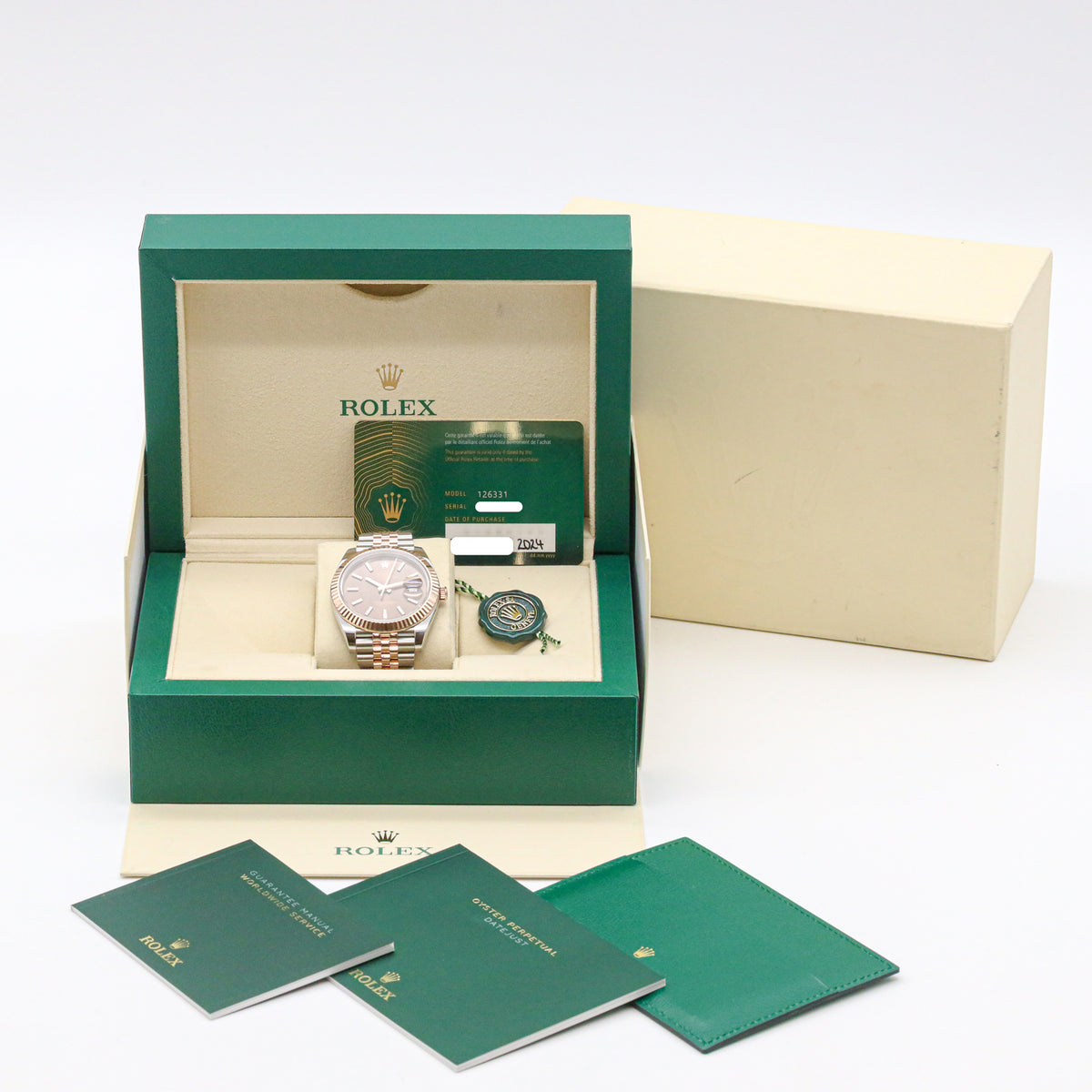 Rolex Datejust 41 Jubilee 126331 Chocolate Dial Rose Gold B&P