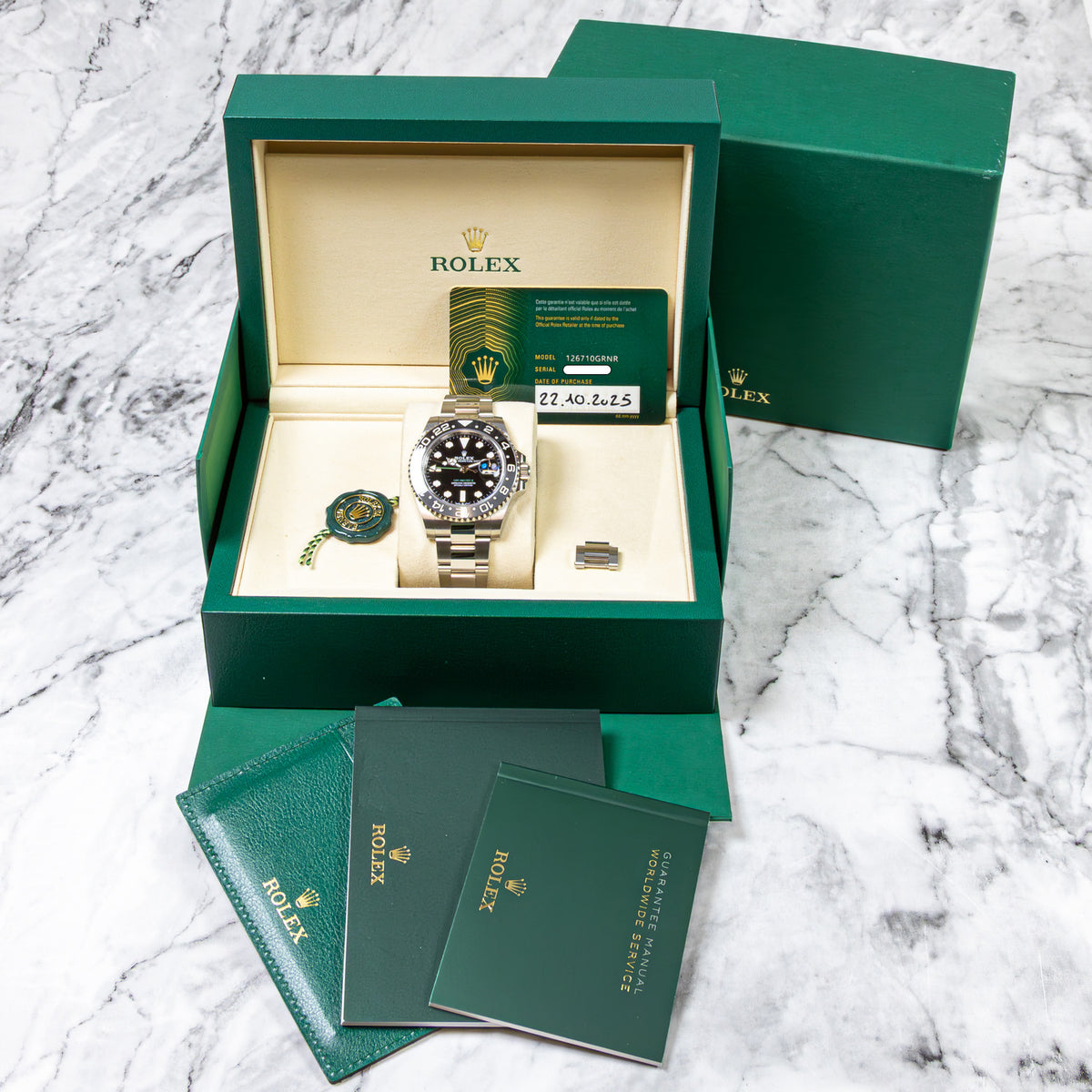 Rolex GMT-Master II 126710GRNR Bruce Wayne 10/2025 Full Set
