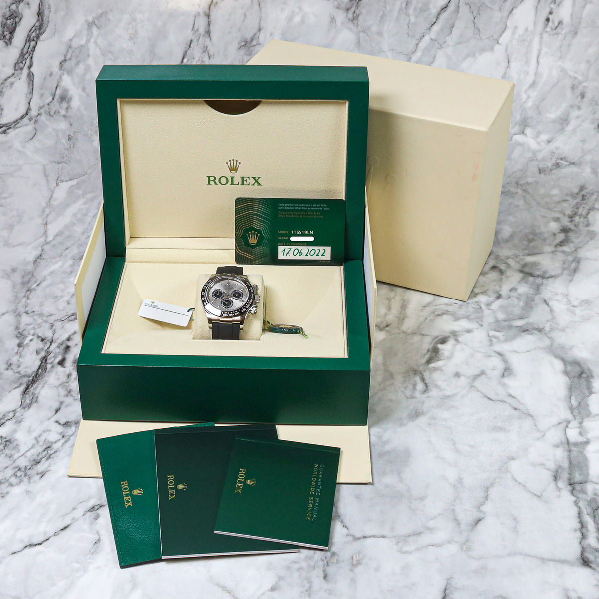 Rolex Daytona 116519LN Weißgold Ghost OysterFlex Full Set