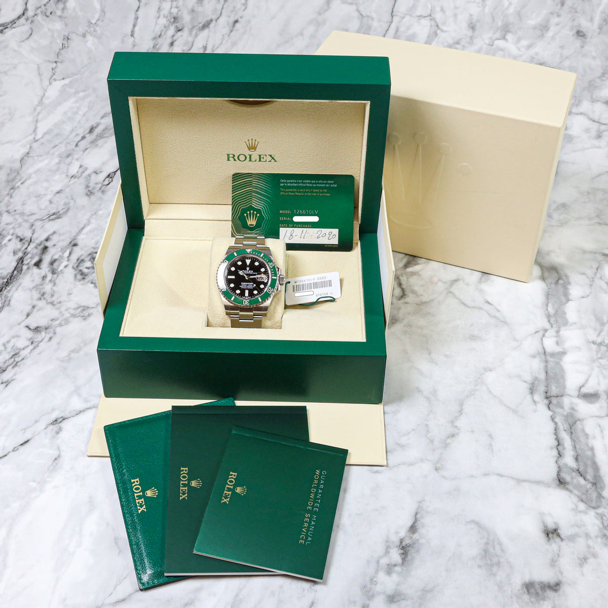 Rolex Submariner Date 126610LV Starbucks Mark I Full Set