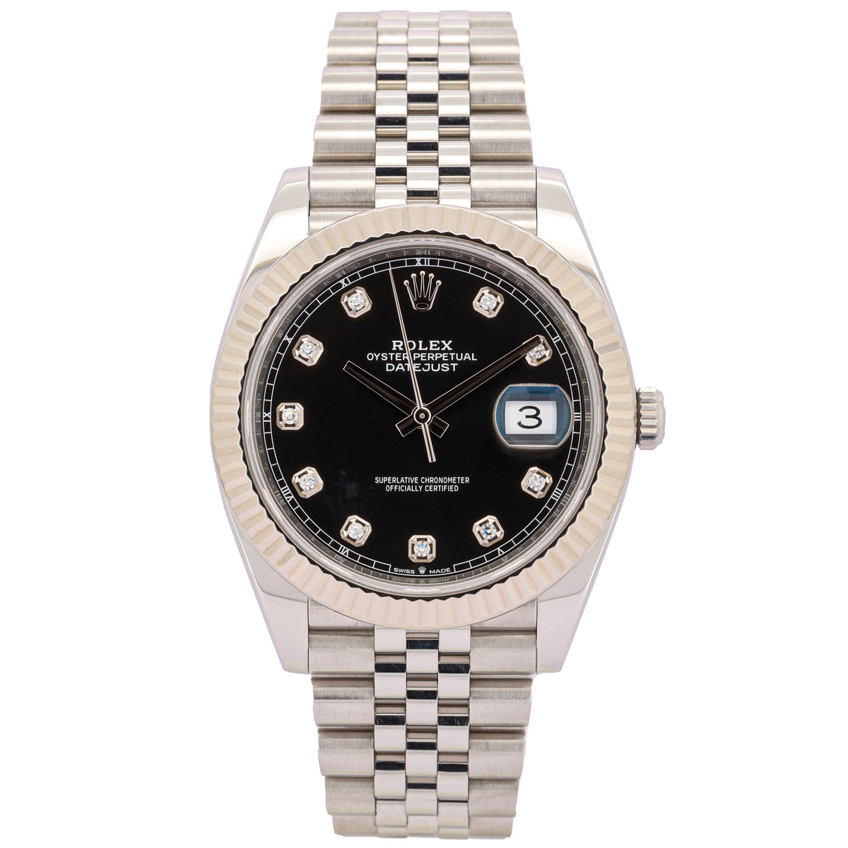 Rolex Datejust 41 126334 Black Diamond Dial Jubilee