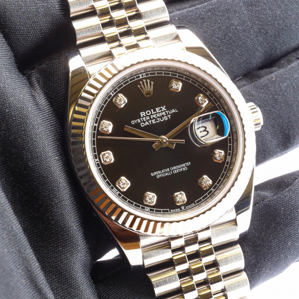 Rolex Datejust 41 126334 Black Diamond Dial Jubilee