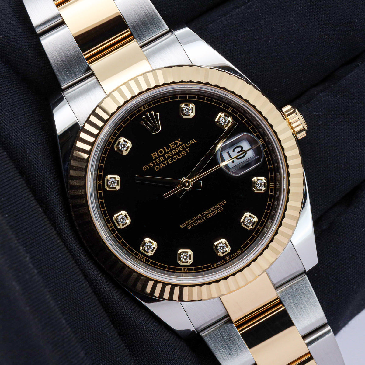 Rolex Datejust 41 126333 Stahl/Gold Diamond-Black Dial Full Set
