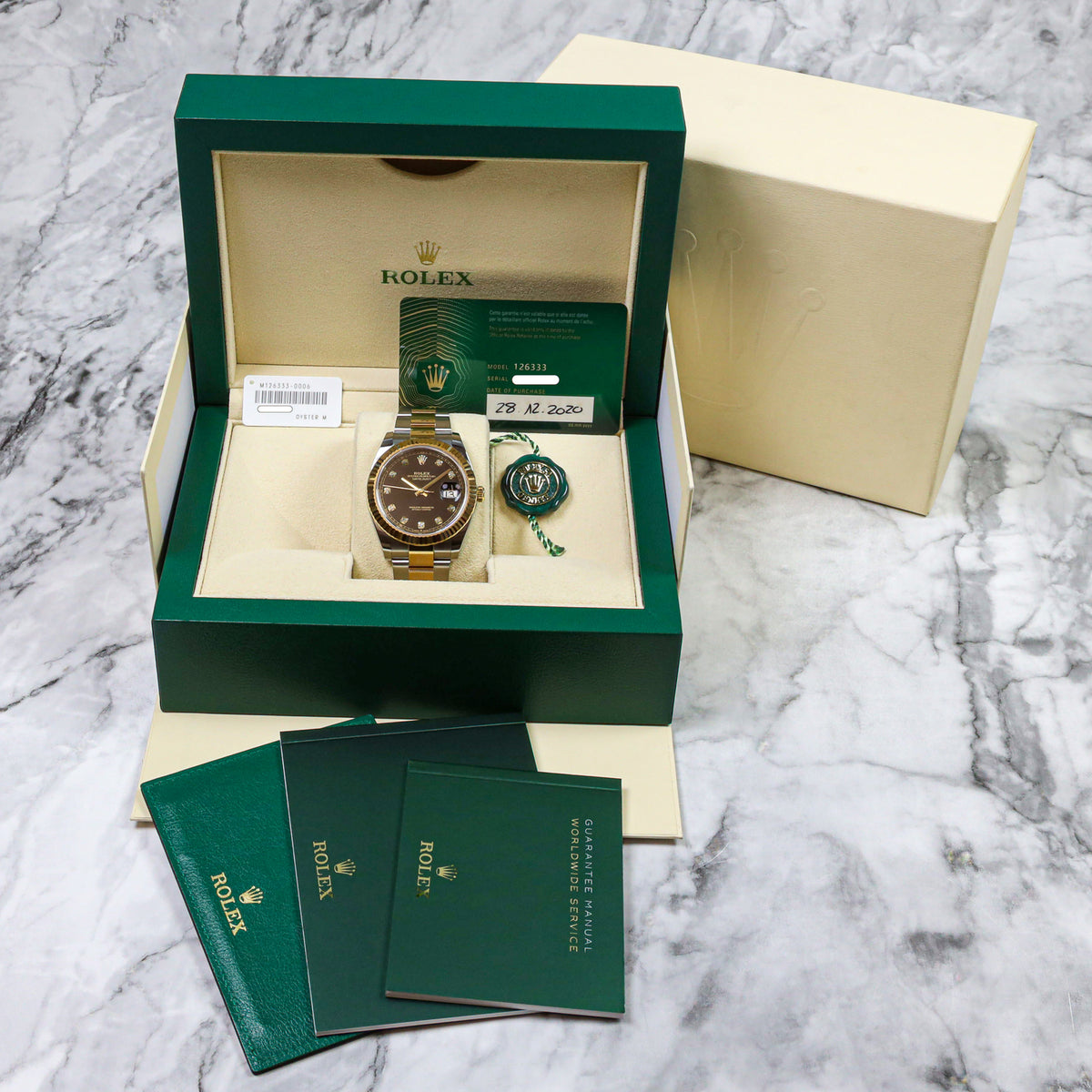 Rolex Datejust 41 126333 Stahl/Gold Diamond-Black Dial Full Set