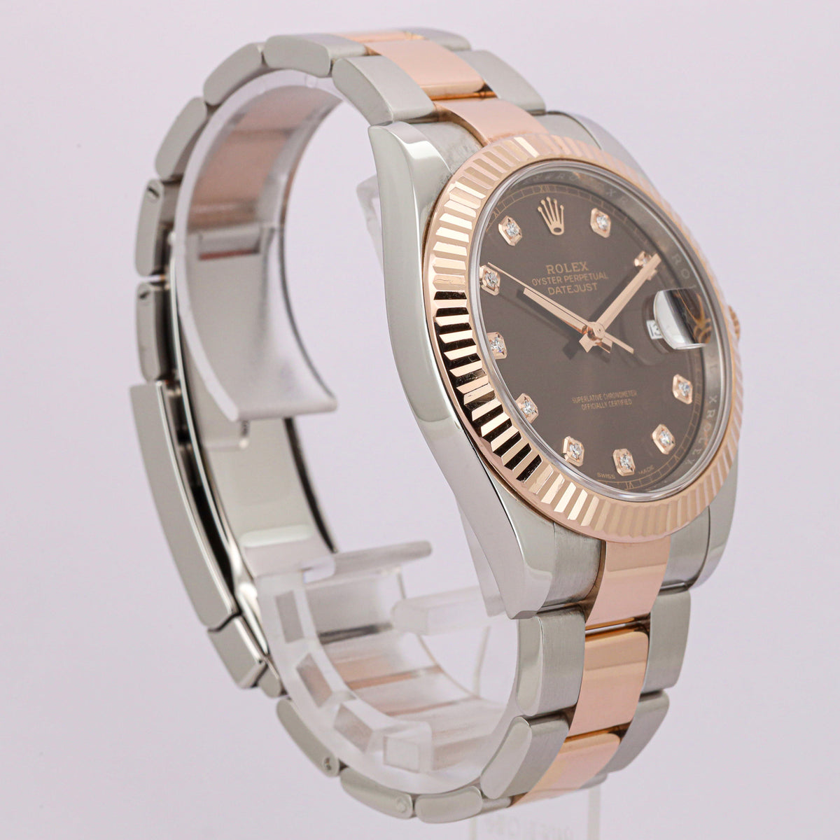 Rolex Datejust 41 126331 Diamond-Chocolate Dial Stahl/Rosé Full Set