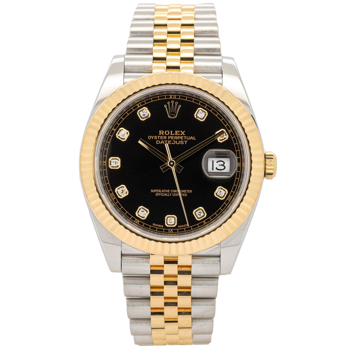 Rolex Datejust 41 126333 Stahl/Gold Diamond Black Dial Jubilee