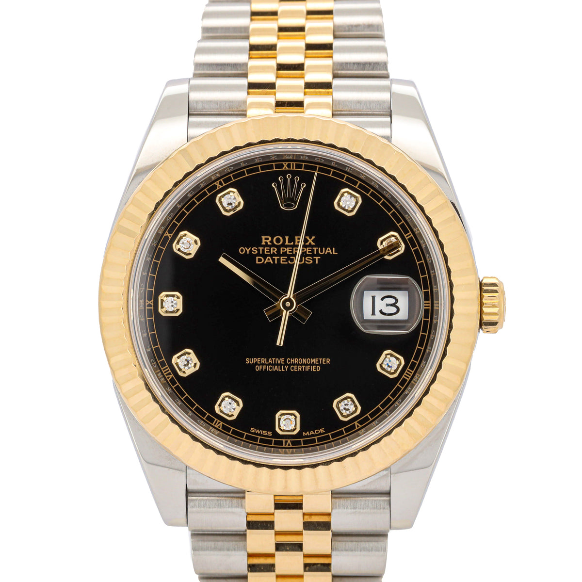 Rolex Datejust 41 126333 Stahl/Gold Diamond Black Dial Jubilee
