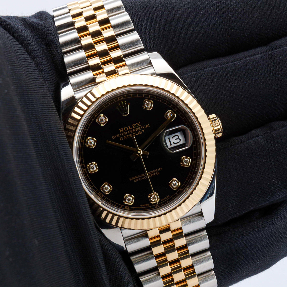 Rolex Datejust 41 126333 Stahl/Gold Diamond Black Dial Jubilee
