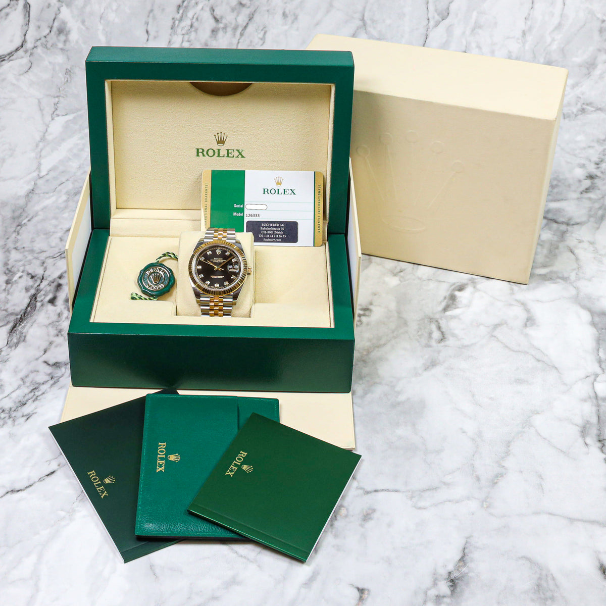 Rolex Datejust 41 126333 Stahl/Gold Diamond Black Dial Jubilee