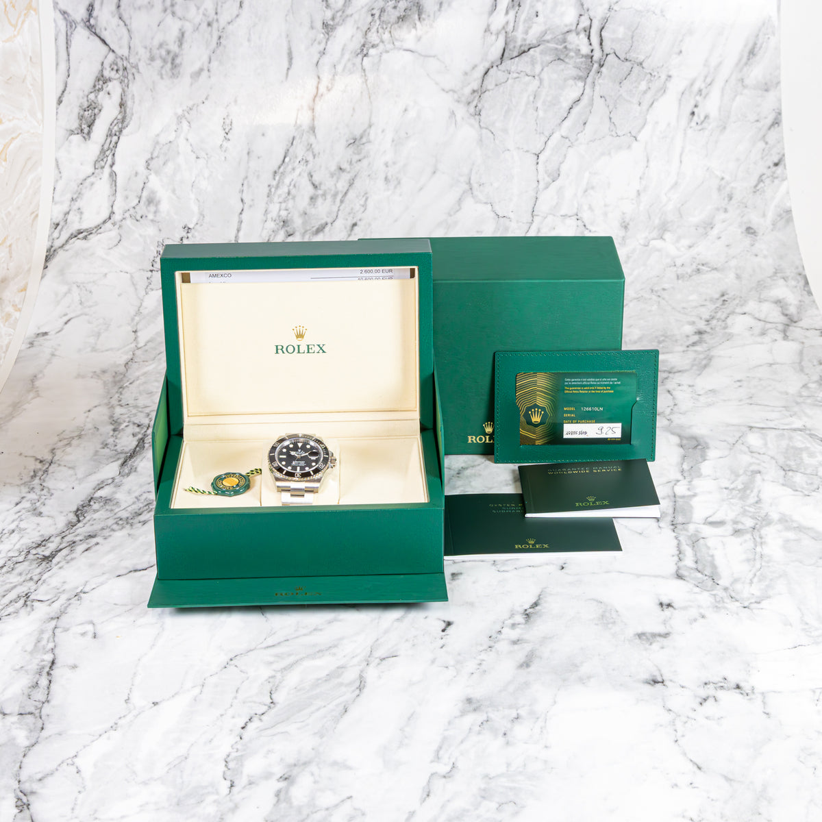 Rolex Submariner Date 41mm Edelstahl 126610LN UNGETRAGEN Teilverklebt NEW