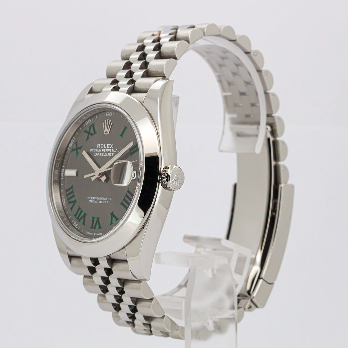 Rolex Datejust 41 126300 Edelstahl Wimbledon Dial Jubilee