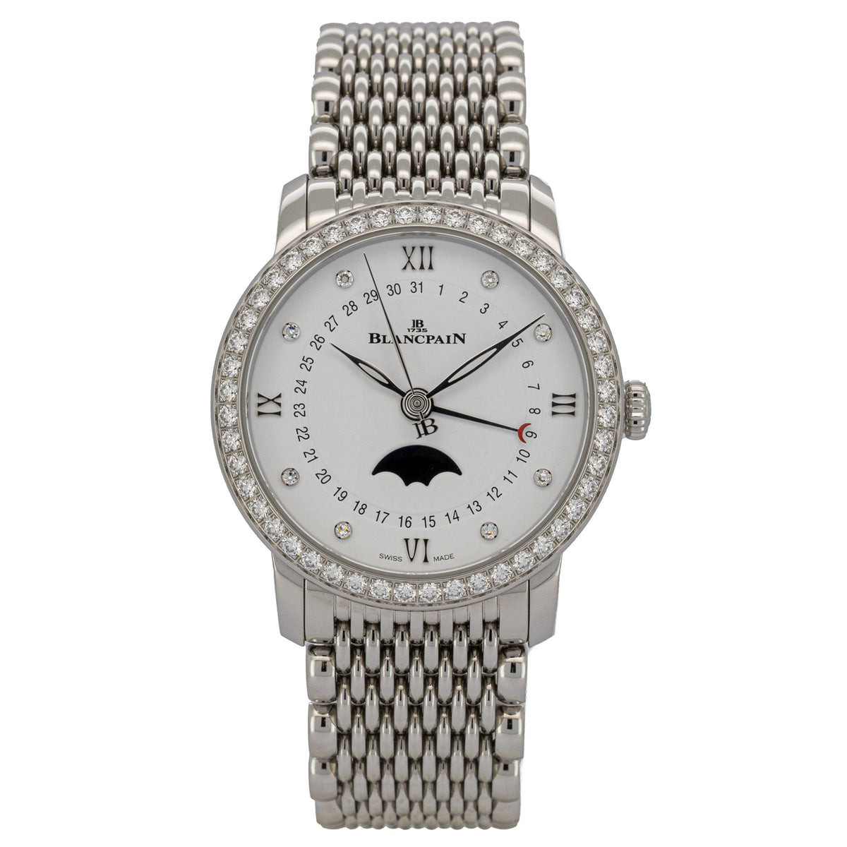 Blancpain Villeret Quantième Phases de Lune 33 Ref. 6126-4628 – Edelstahl – Diamanten