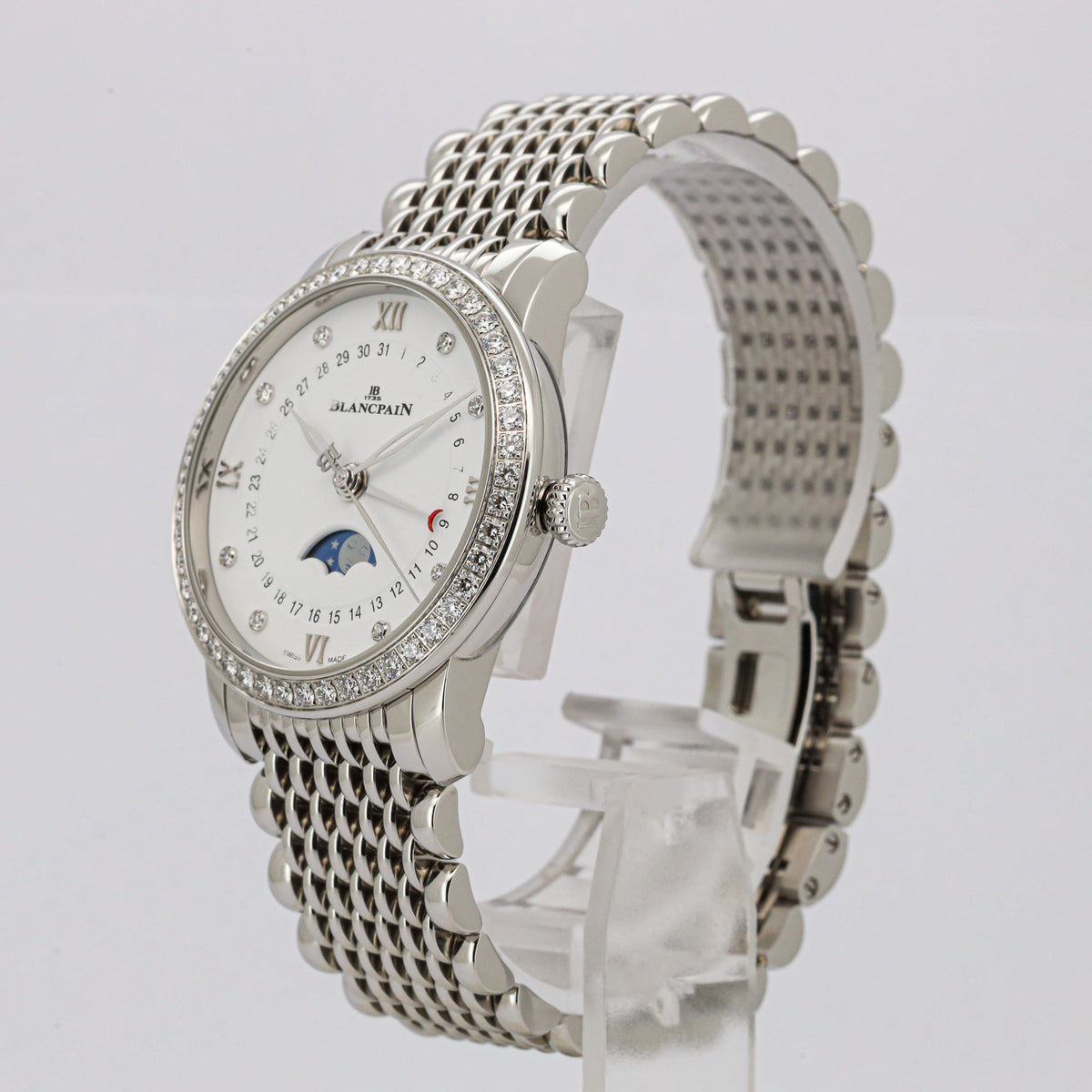 Blancpain Villeret Quantième Phases de Lune 33 Ref. 6126-4628 – Edelstahl – Diamanten