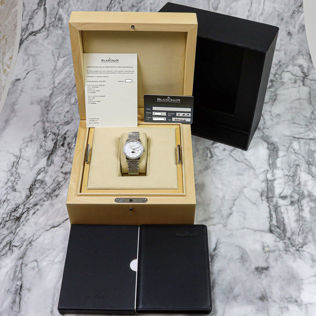Blancpain Villeret Quantième Phases de Lune 33 Ref. 6126-4628 – Edelstahl – Diamanten